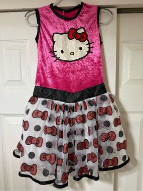 🩷 Hello Kitty Hot Pink, Red & White Bow Dress 🩷